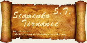 Stamenko Tirnanić vizit kartica